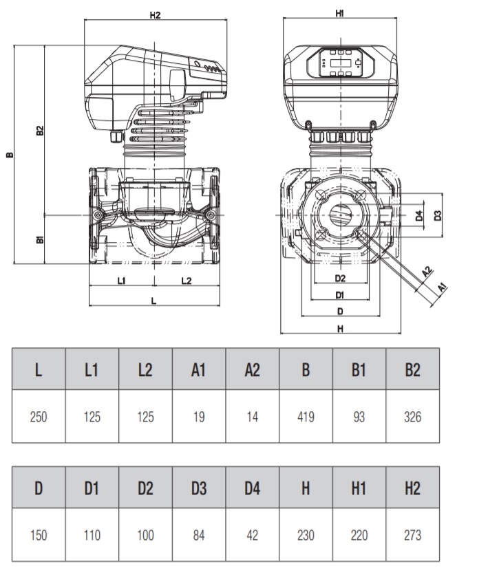 Date tehnice Pompa recirculare Dab EvoPlus B 120-250 40M